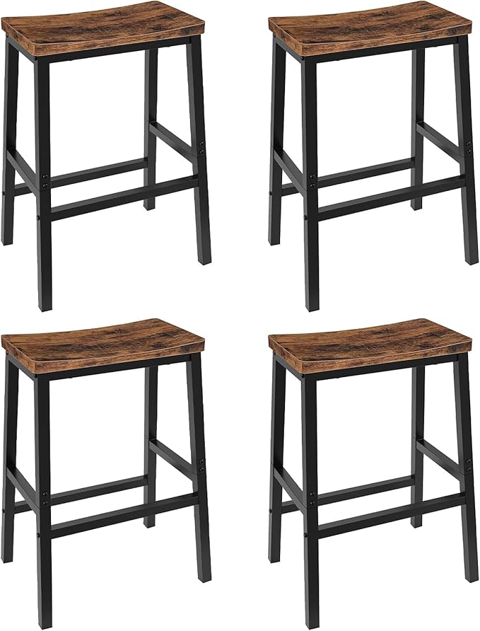 HOOBRO Bar Stools Set of 4, Counter Height Bar Stools, 23.6'' Bar Cha...