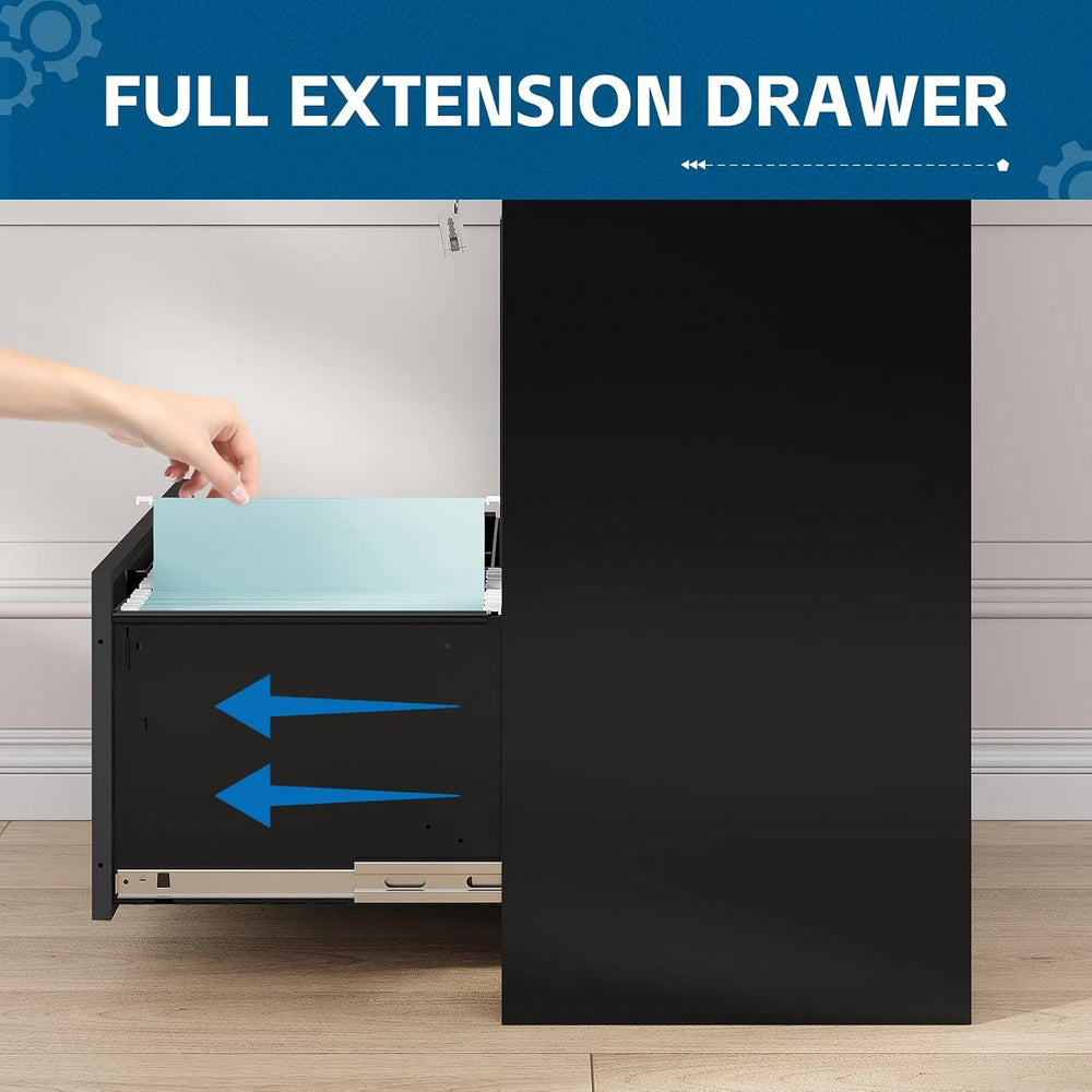 PEUKC 3-Drawer Metal File Cabinet, Lateral Vertical Filing Cabinets for Home ...