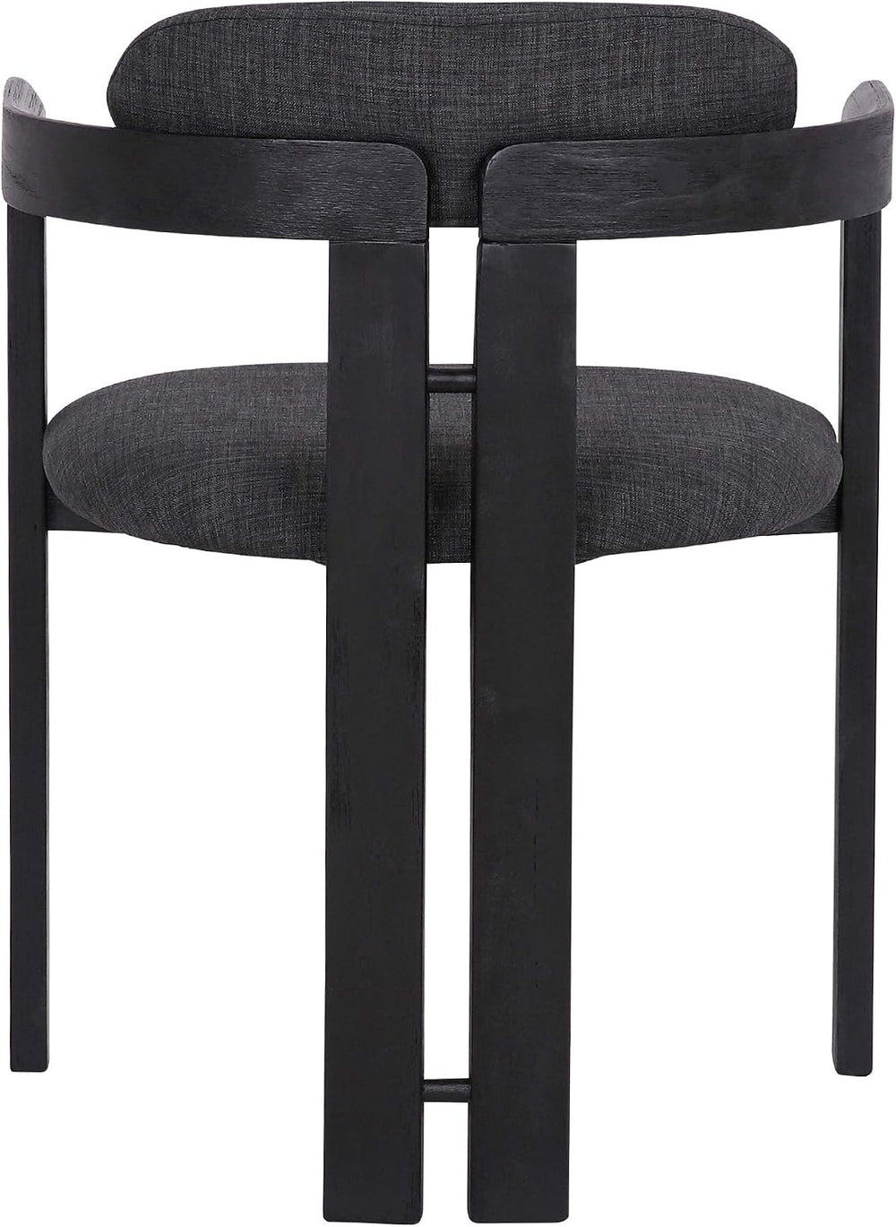Armen Living Jazmin Contemporary Dining Chair in Black Brushed Wood Finish an...