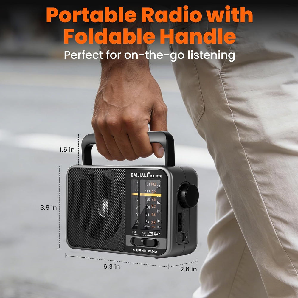 Solar-Powered Portable Radio, AM/FM/SW Radio with Loud Speaker Built-in