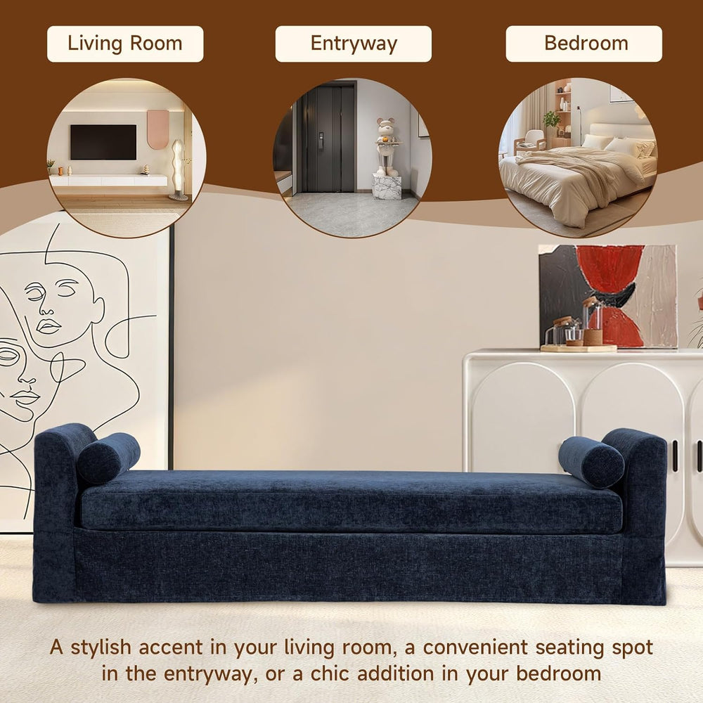 Chifee & Vingol 90.55" W Oversized Chaise Lounge Upholstered Bedroom...