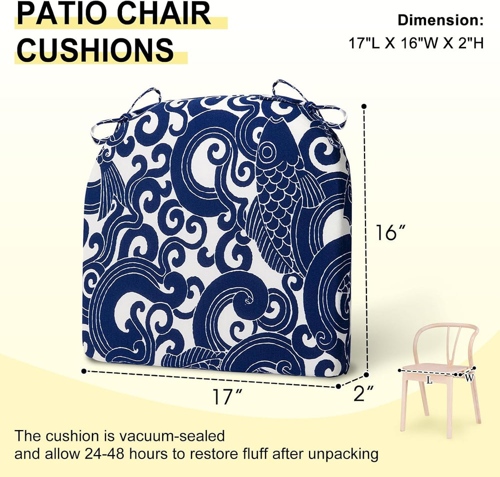 downluxe Outdoor Chair Cushions Set of 4 for Patio Furniture, Water-Resistant...