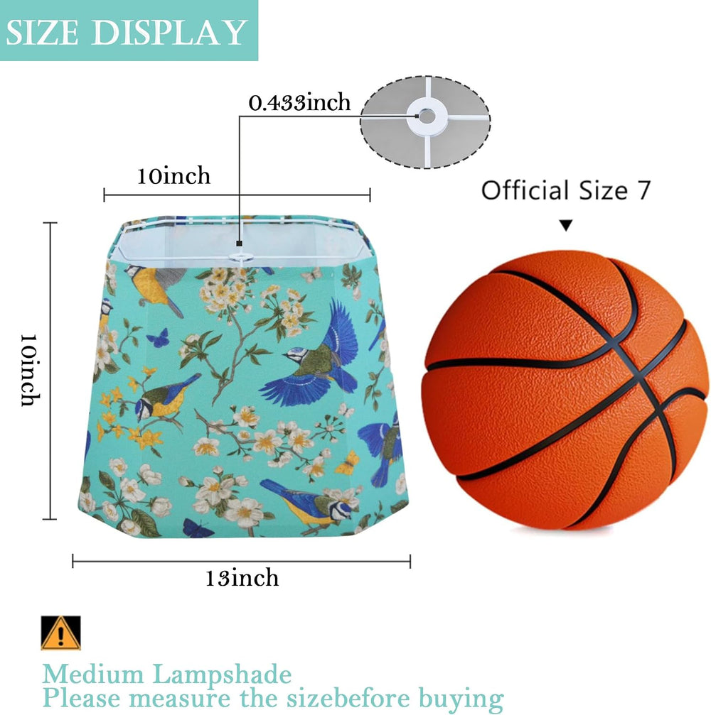 Fabric Lampshades,10 x13x 10in Square Cut-Corner Replacement Lampshade for Ta...