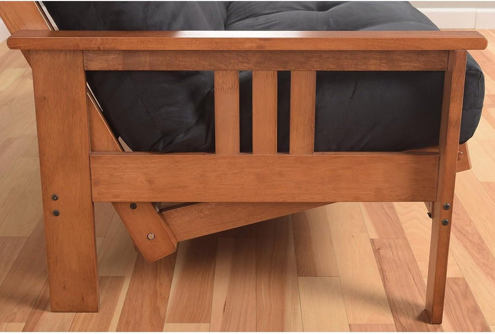 HomeStock Futon Frame Set with Mattress - Converts to Bed - Hardwood Sofa for...