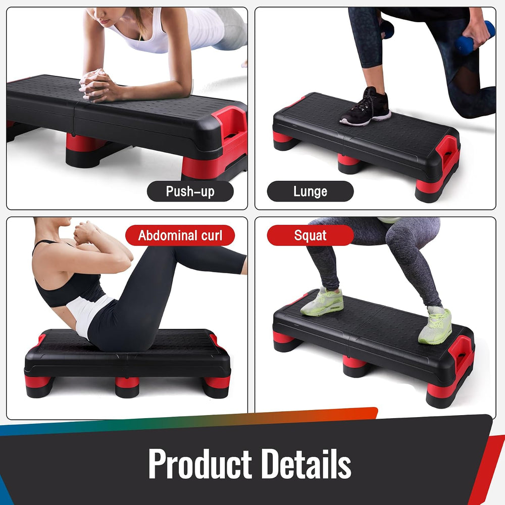 33.5" Foldable Aerobic Step Platform for Home Workout, 3 Heights