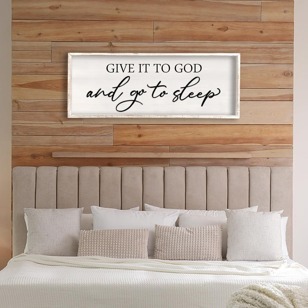 RLWangChao Give it to God and Go to Sleep Sign Wall Decor 40" X 15"...