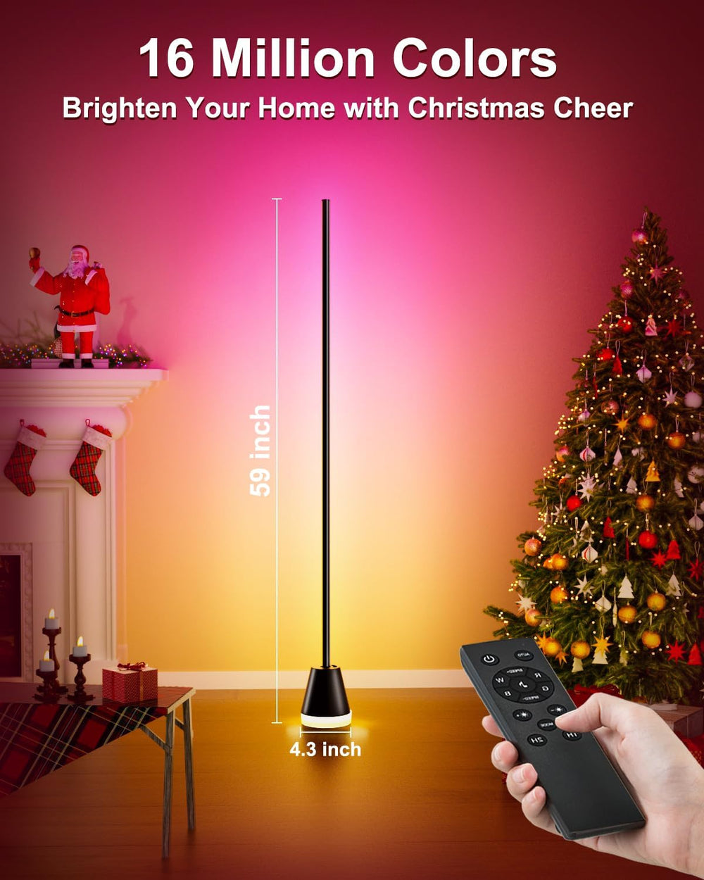Keepsmile Smart RGB LED Corner Floor Lamp,172 LEDs Bright Standing Lamps for ...