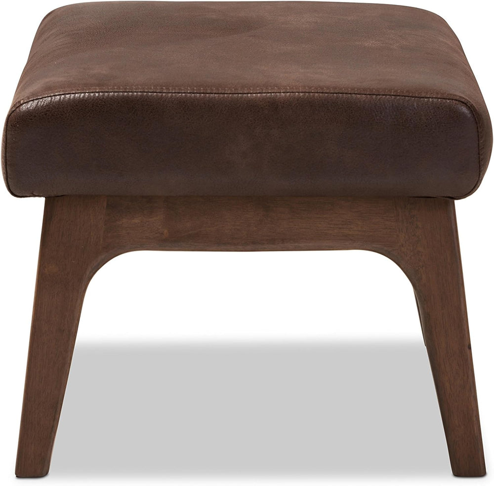 Baxton Studio Birk Mid-Century Modern Walnut Wood Dark Brown Distressed Faux ...