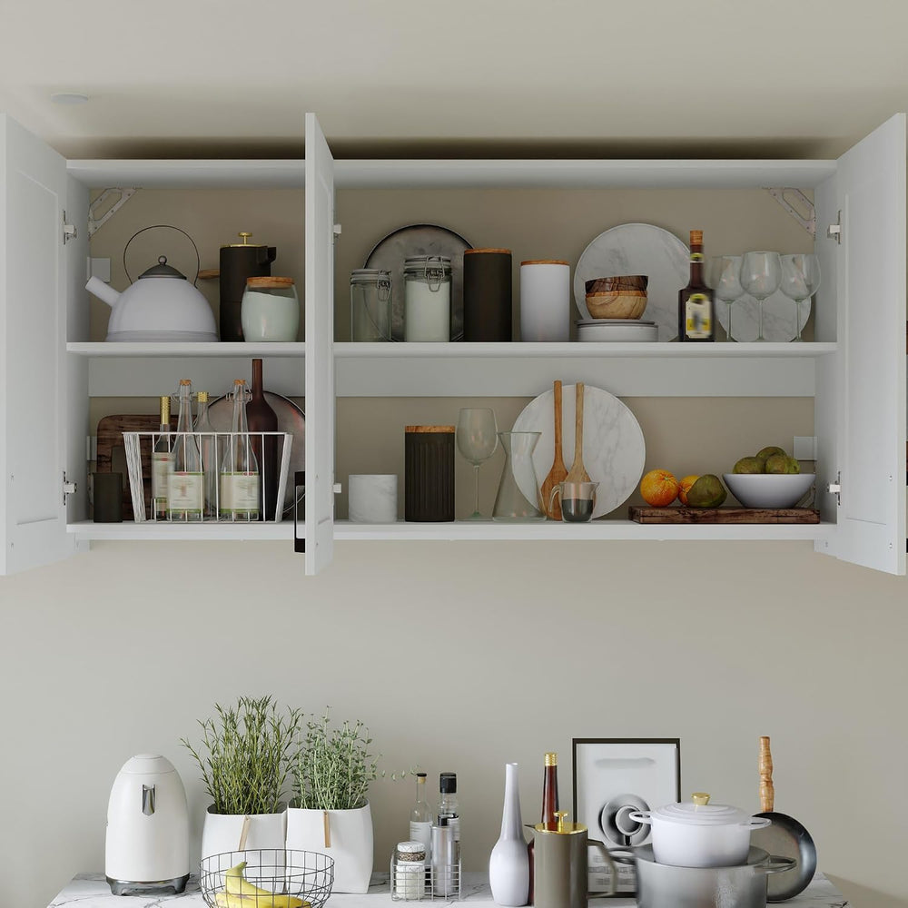Timechee Modern Kitchen Pantry Storage Cabinet with Wall Cupboard Set, Large ...