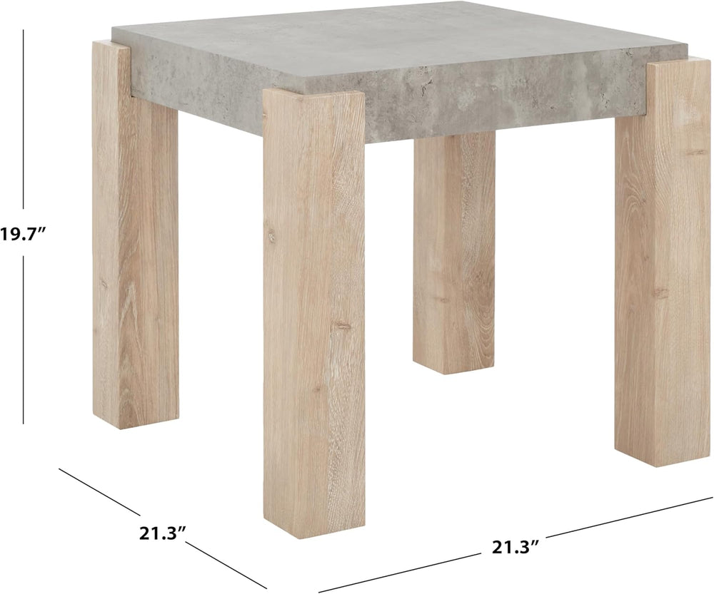SAFAVIEH Home Collection Coromio Light Grey/Natural End Table for Living Room...