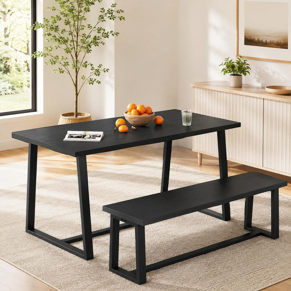 NAFORT Dining Bench, Solid Wood Entryway Bench, Heavy-Duty Outdoor Bench, Mod...
