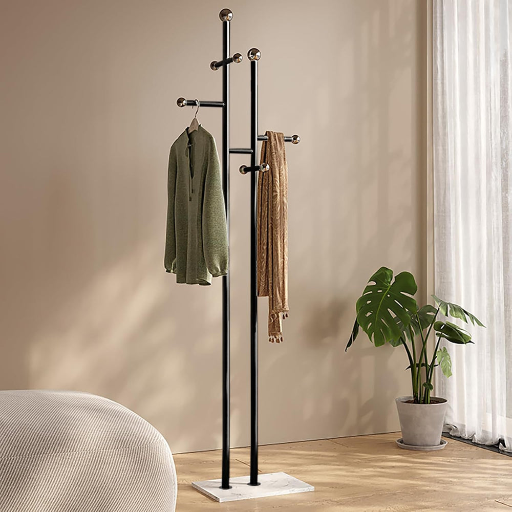 JIAYUEJU Metal Standing Coat Rack for Entryway Bedroom Living Room (Black)