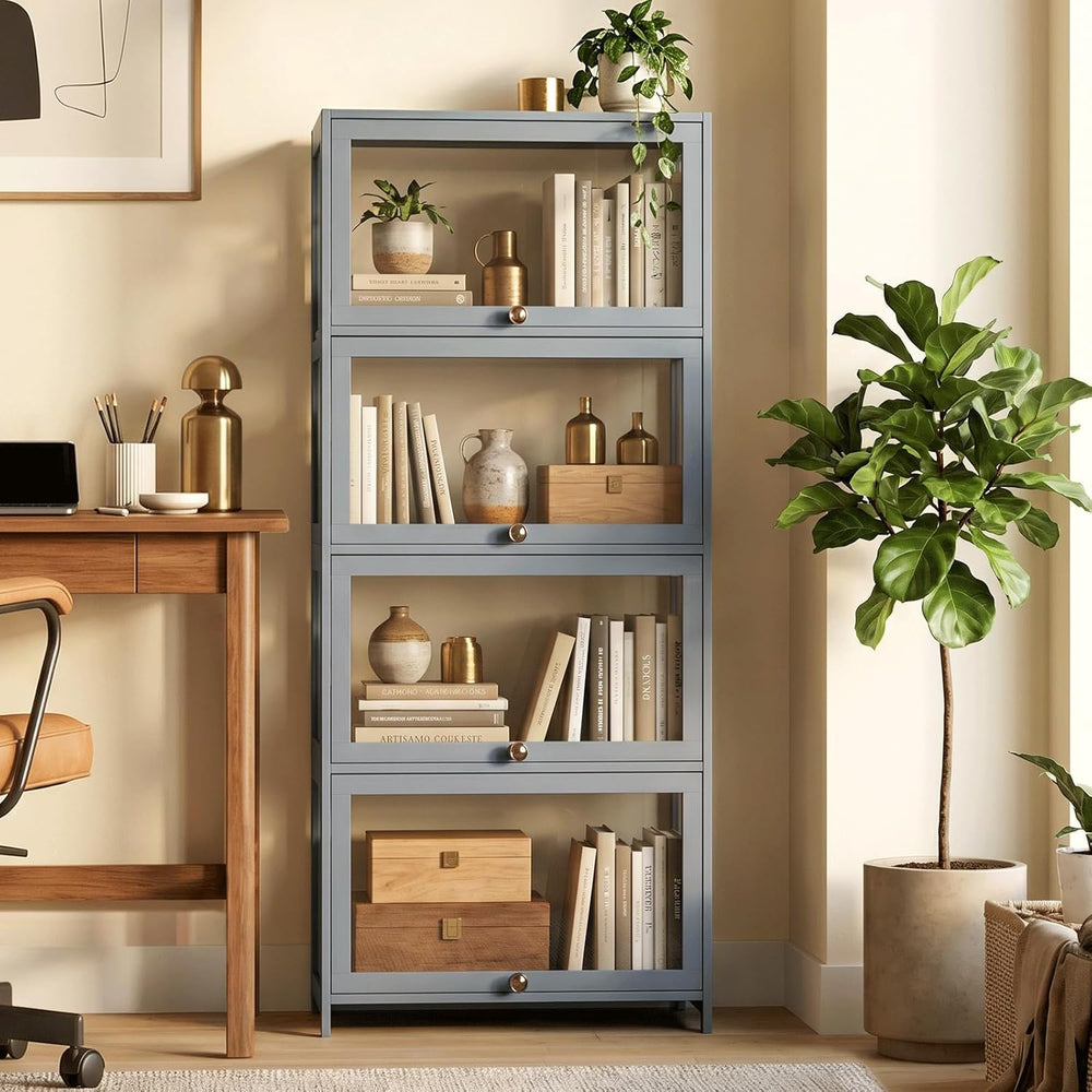 Magshion Display Cabinet, 4-Tier Curio Cabinet with Acrylic Doors | 55" ...