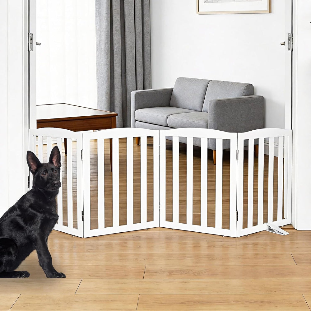 Freestanding Dog Gate Indoor,Doggie Gate Foldable Dog Gates for Doorways,Stai...