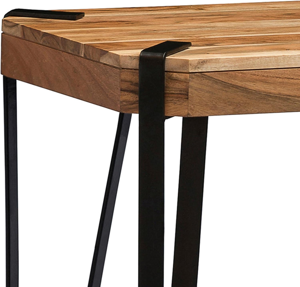 Ryegate Live Edge Modern End Tables Set of 2-2-Tier Acacia Wood Nightstands w...