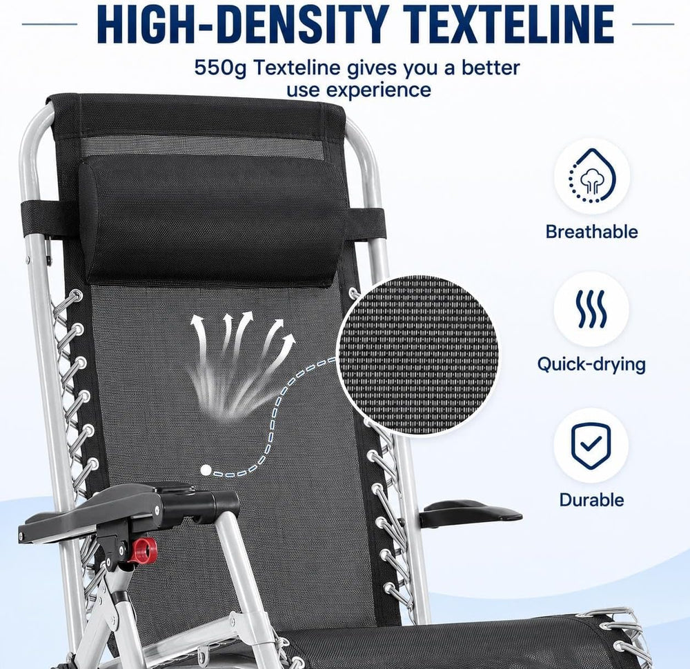 Yaheetech Zero Gravity Chair, Folding Reclining Lounge Recliner with Removabl...