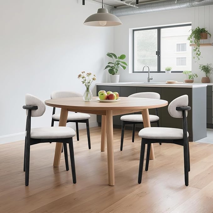 Farmhouse Dining Chairs Set of 2, Mid Century Modern Wooden Dining Room Chair...