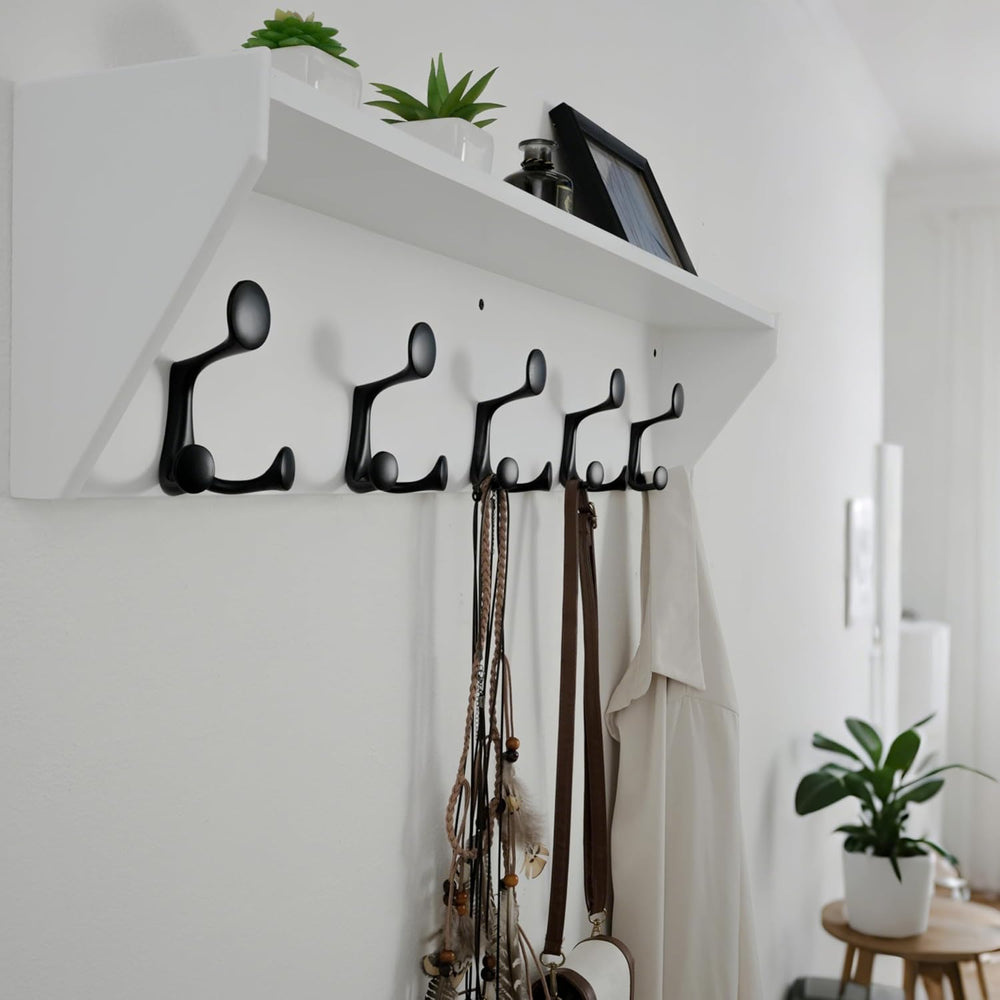 WEBI Wall Shelf with Hooks Underneath,35" Long Wall Mounted Coat Rack wi...