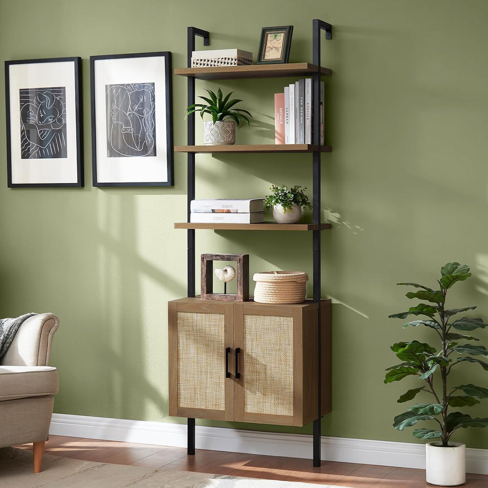 5 Tier Book Shelf, 73" Tall Bookshelf with Storage, Modern Bookcase with...