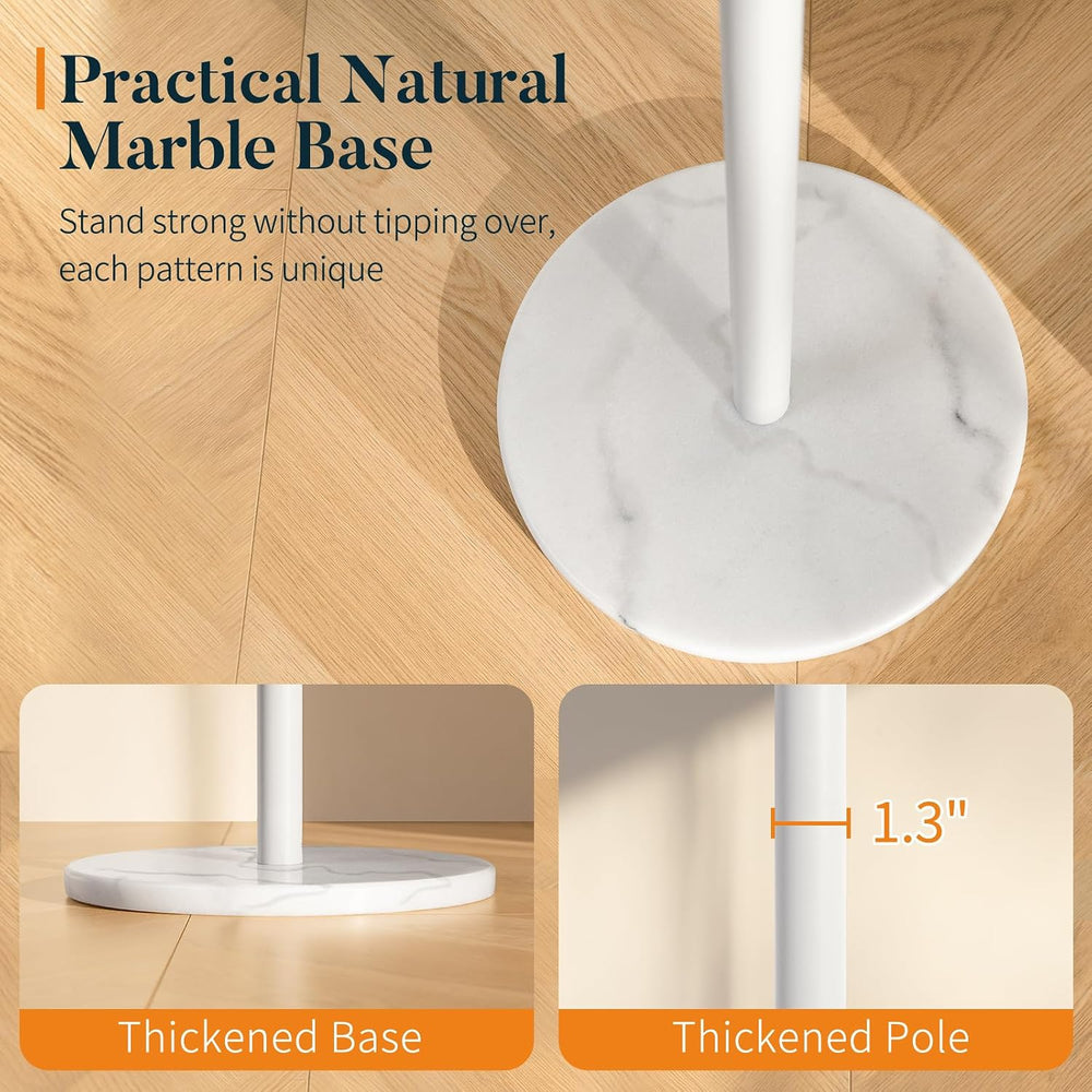 Yoobure Coat Rack Freestanding with Natural Marble Base - Coat Tree with 8 Ho...