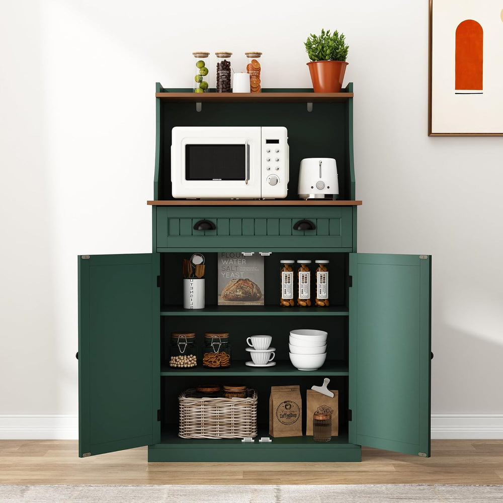 HOLTICO 54" Kitchen Pantry Storage Cabinet with Doors and Adjustable She...