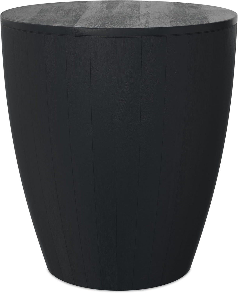 SIMPLIHOME Elmbrook End Table - 21 inch Wide Solid Mango Wood Round Drum Tabl...