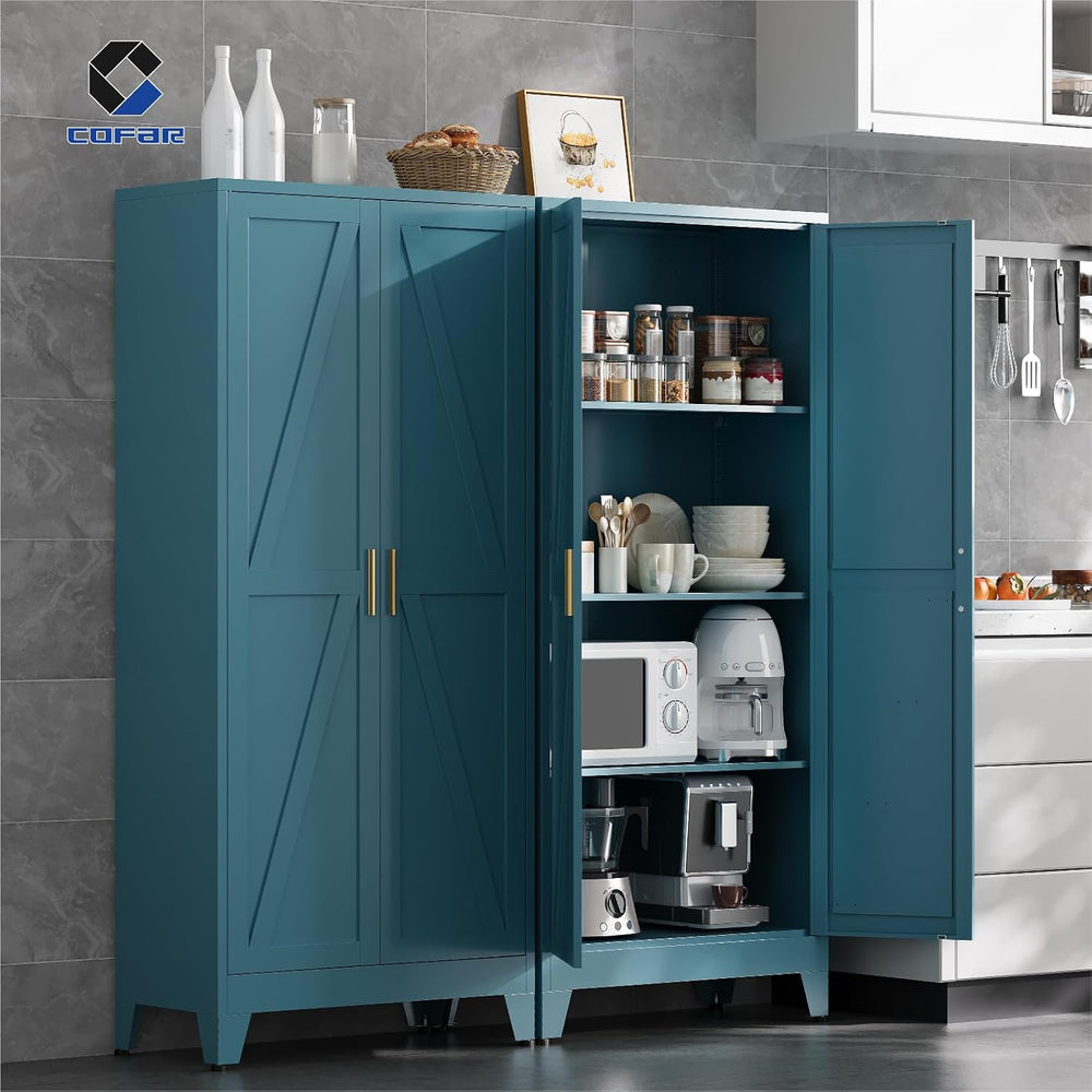 COFaR 61'' Tall Metal Storage Cabinet, Farmhouse Kitchen Pantry Cabin...