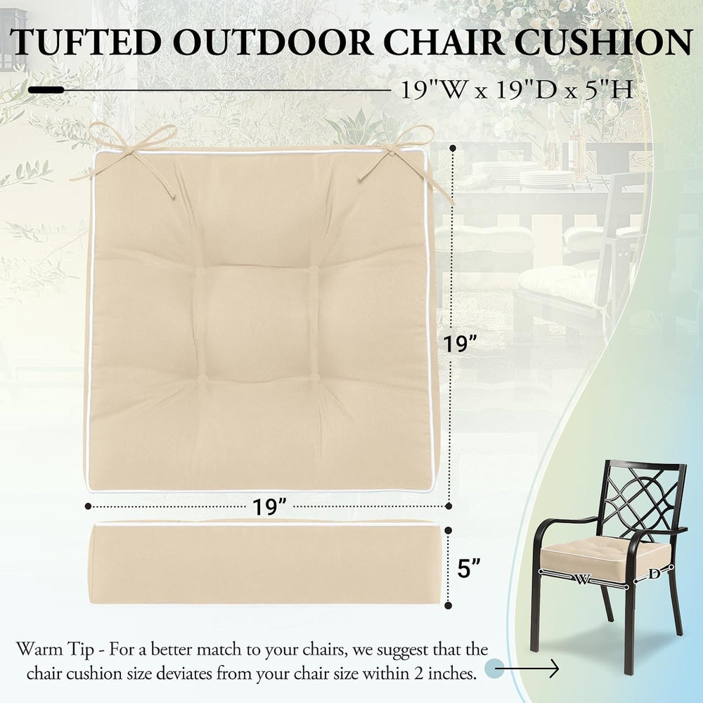 Wellsin Outdoor Chair Cushions Set of 2, Patio Cushions for Outdoor Furniture...