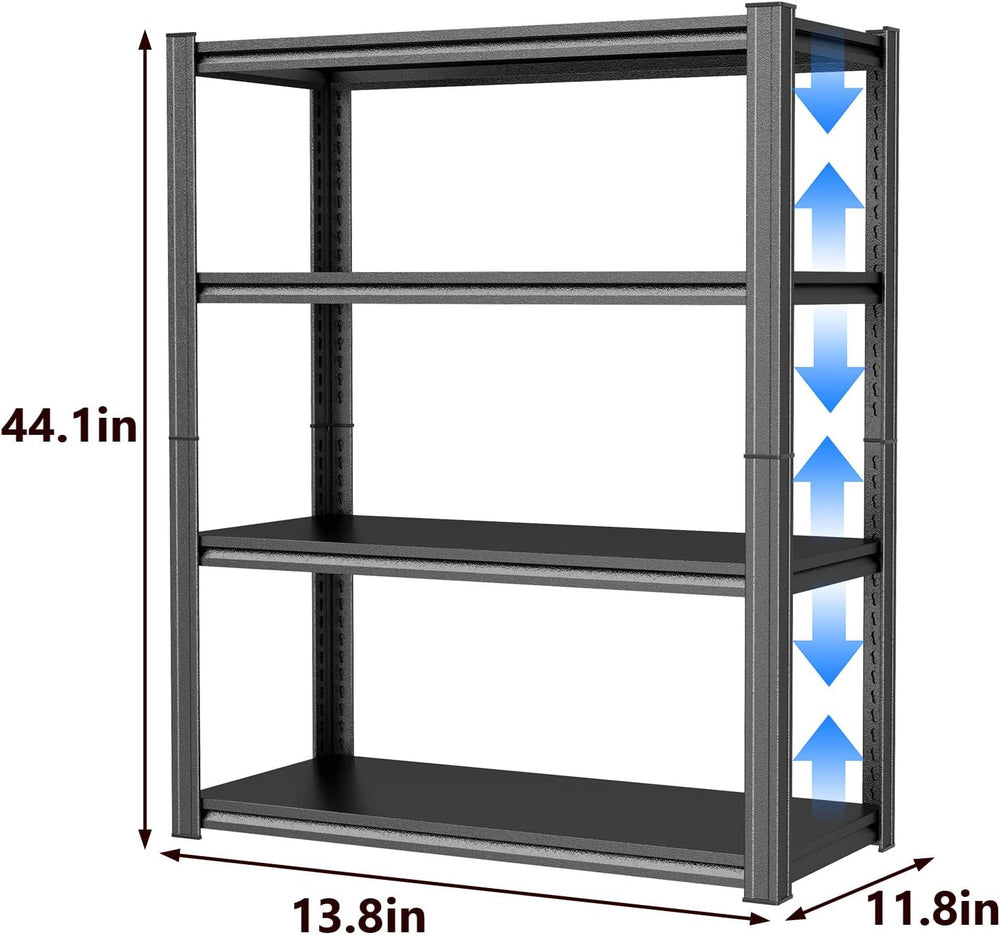 4-Tier Corner Shelf, Corner Bookshelf, Industrial Metal Storage Shelving Unit...