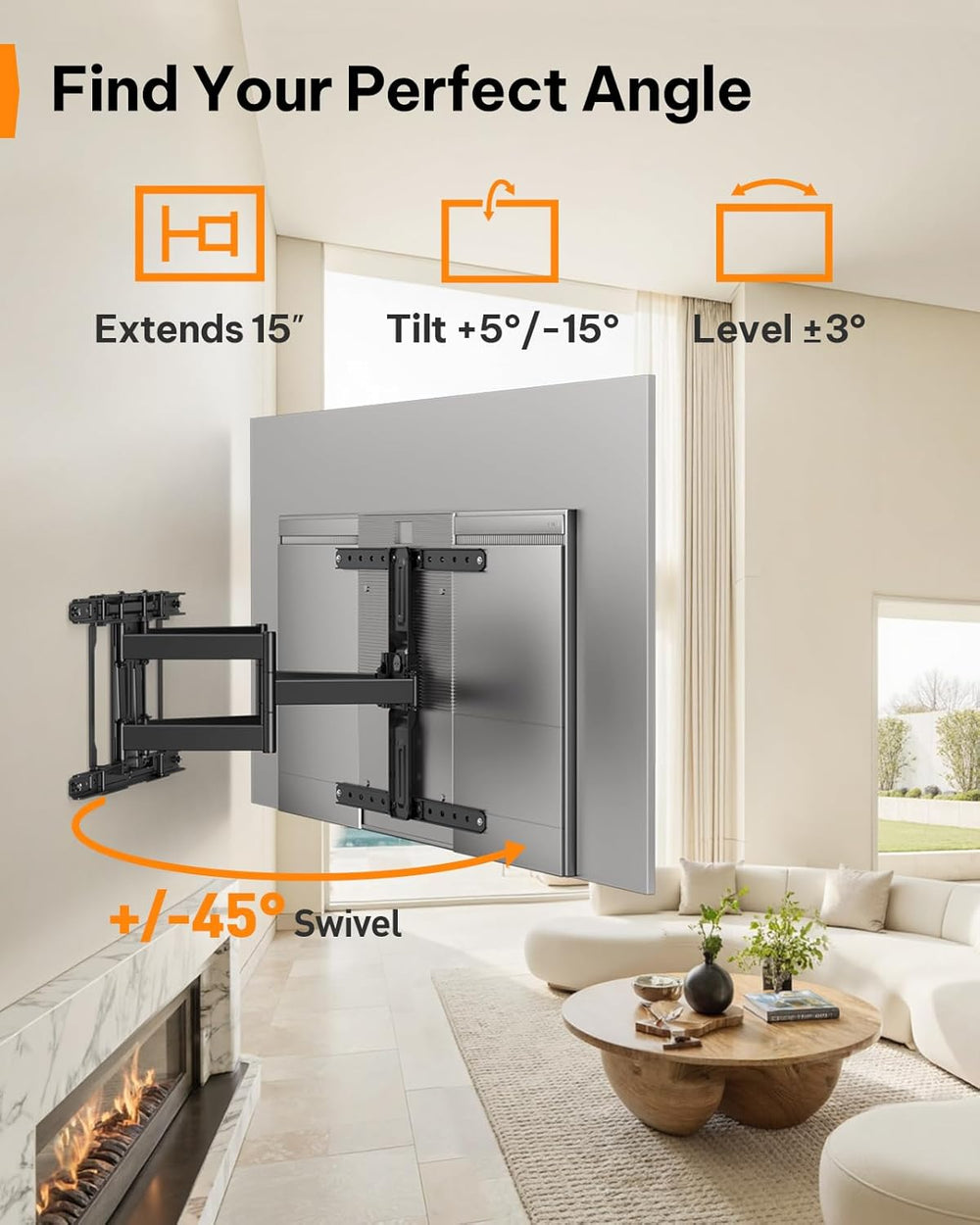 Perlegear Ultra Slim TV Wall Mount 1.1" Low Profile for 42-90" TVs,...