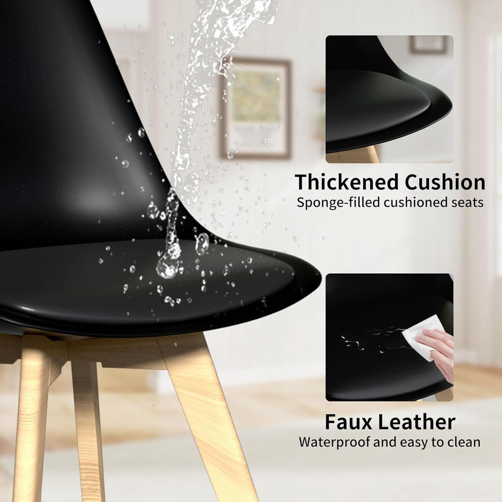 YLGJ&TIDY Modern Dining Chairs Set of 4 PU Leather Upholstered Chairs wit...