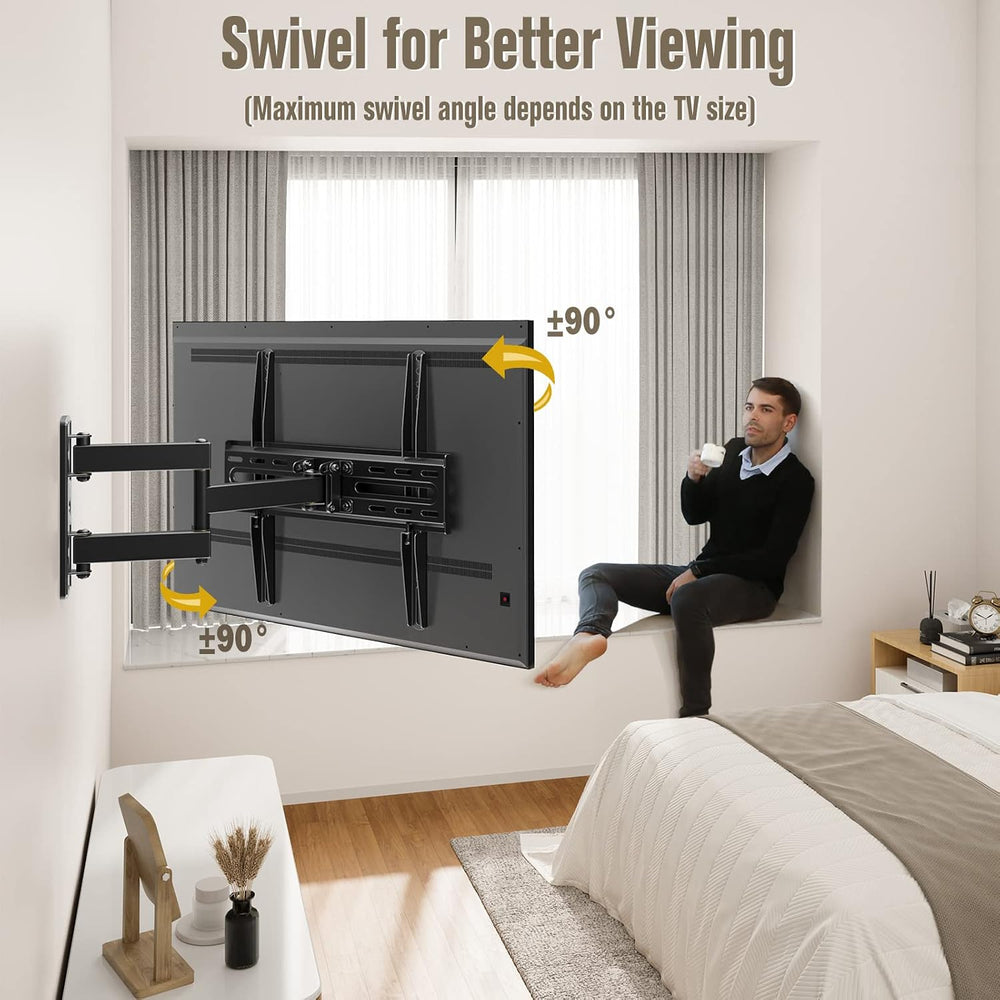 Mounting Dream TV Wall Mount Swivel and Tilt for 26-55 Inch TV up to 60 lbs |...