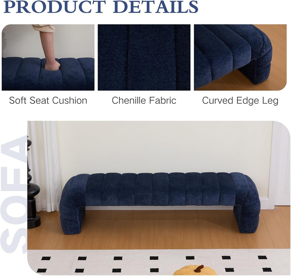 Chifee & Vingol 69.7" W Modern Living Room Bench Upholstered Bedroom...