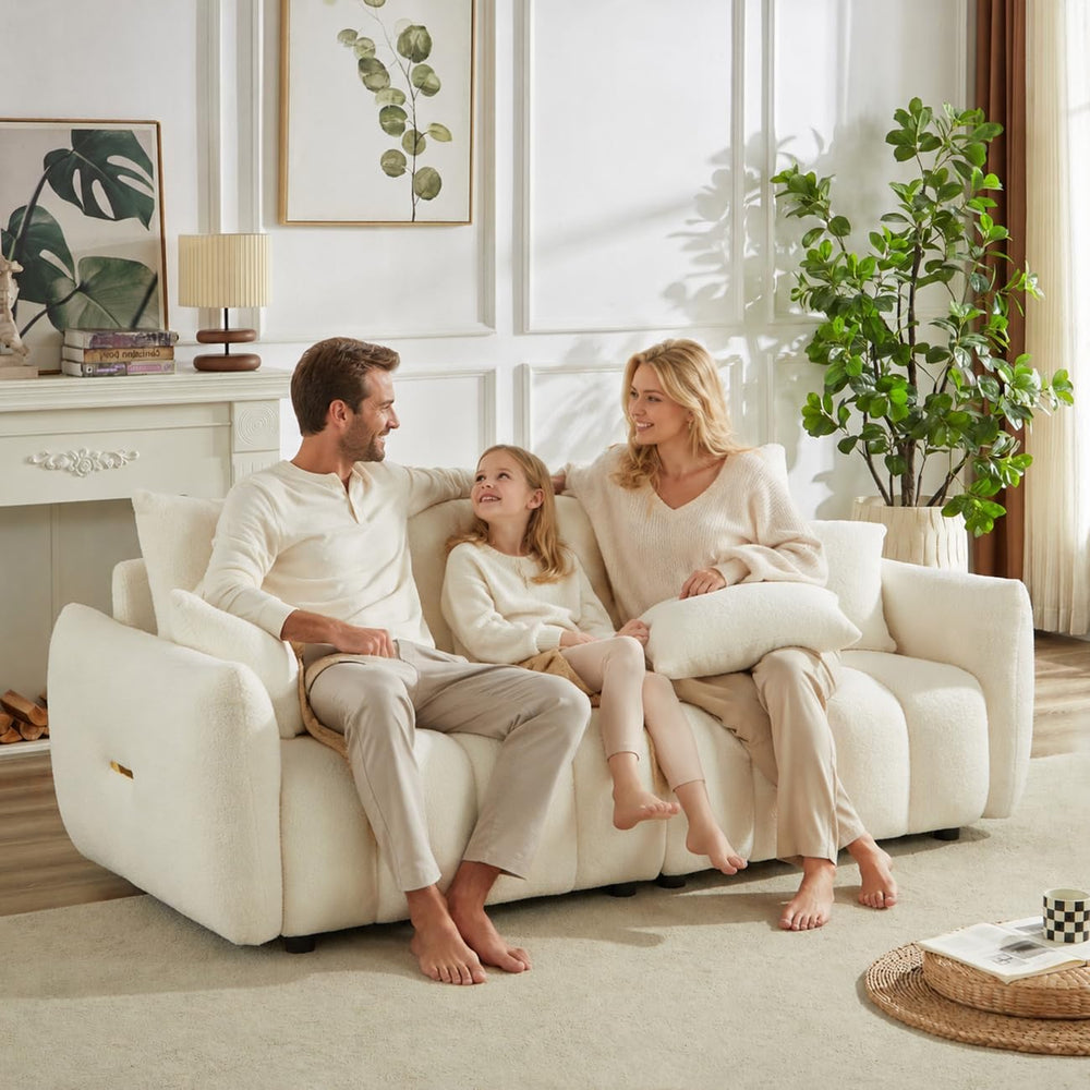 79.5" Boucle Sofas for Living Room, 3-Seater Couch for Apartment, Beige