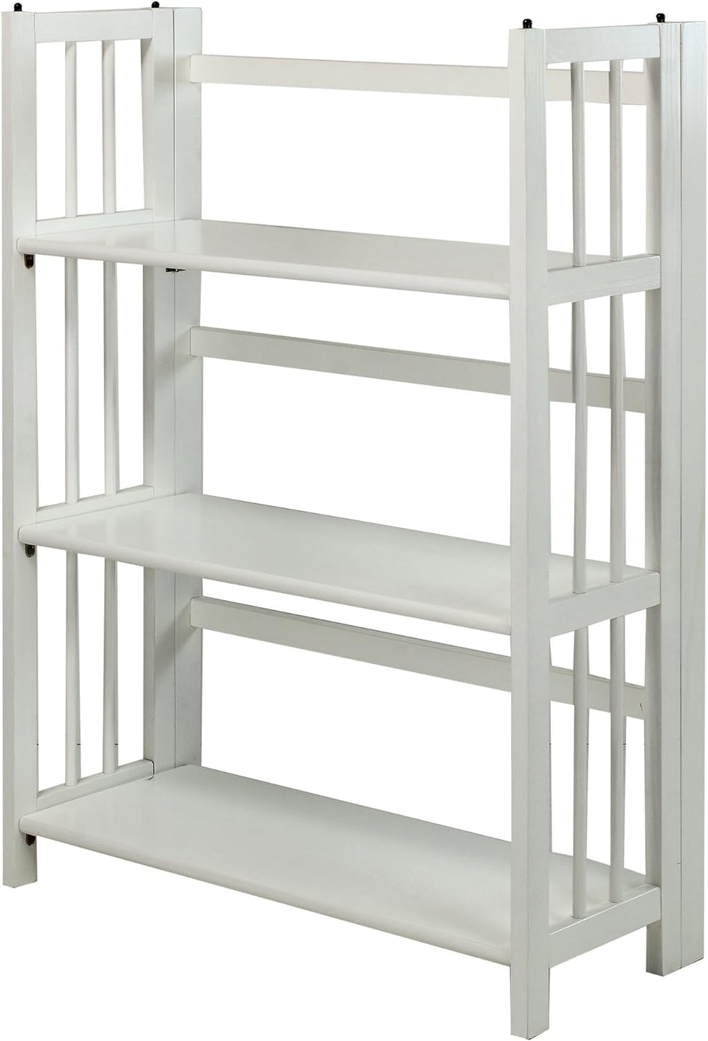 Casual Home 3-Shelf 27.5" Wide Folding Stackable Bookcase, White (New)