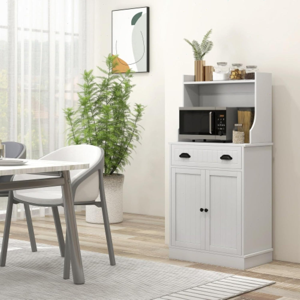 49" Kitchen Microwave Cabinet/Stand with Storage and Drawers, Pantry Sto...