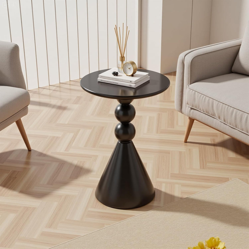 Metal Round Martini Table,Vintage Drum Side End Table,Modern Nightstand Accen...