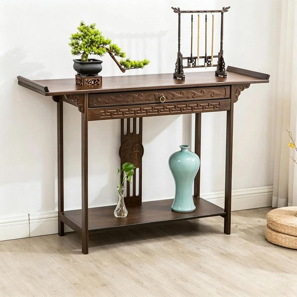 Altar Table Personal Meditation Shrine,with Storage Pooja Cabinet Altar Suppl...