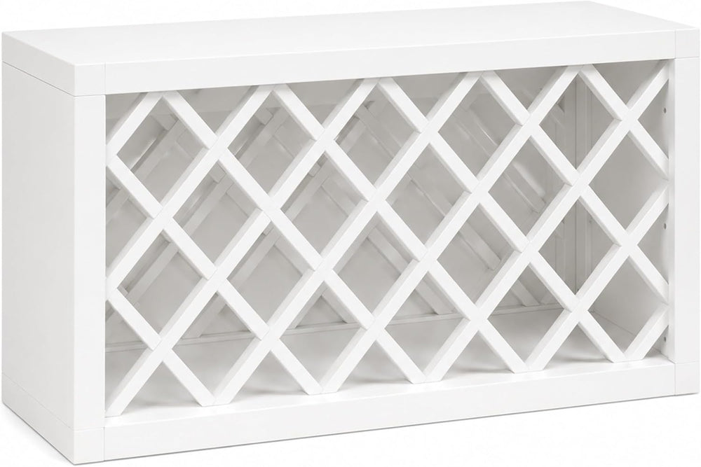 Wine Rack Wall Cabinet (White, 30" Width x 12" Depth x 15" Hei...