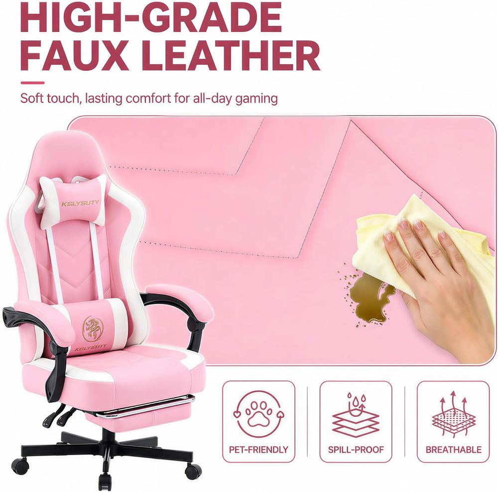 Mistpeople Gaming Chair, Ergonomic High Back Computer Chair with Footrest, Lu...