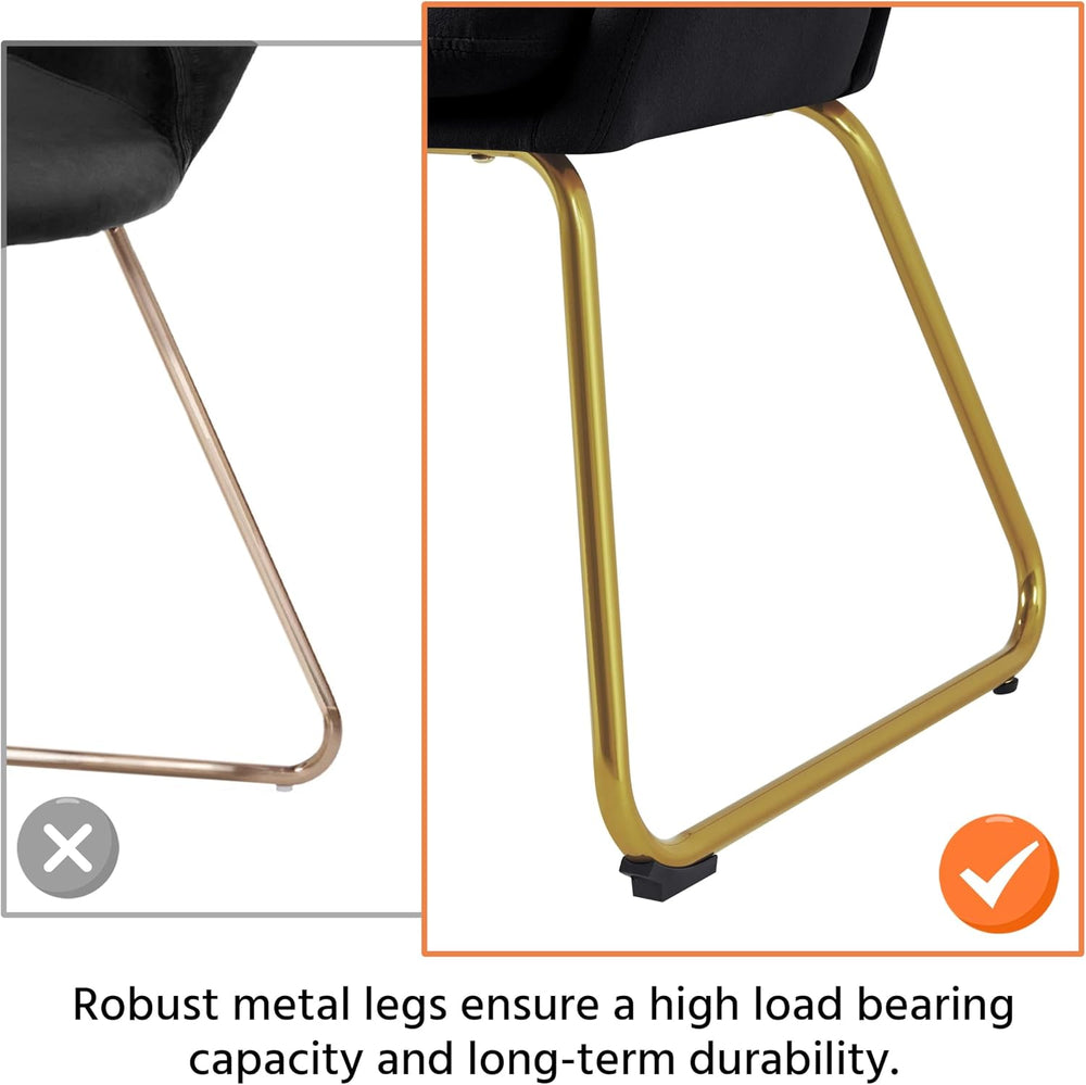 Yaheetech Upholstered Petal Dining Chair, Modern Velvet Bucket Dining Chair w...