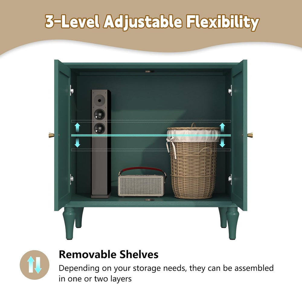 ARTPOWER Green Sideboard Buffet Cabinet with Storage, Mid-Century Modern Stor...