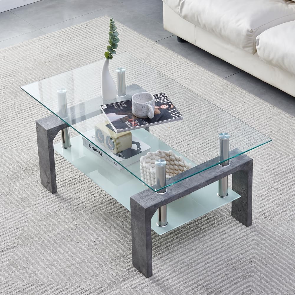 Living Room Rectangle Coffee Table, Tea Table Suitable for Waiting Room, Mode...