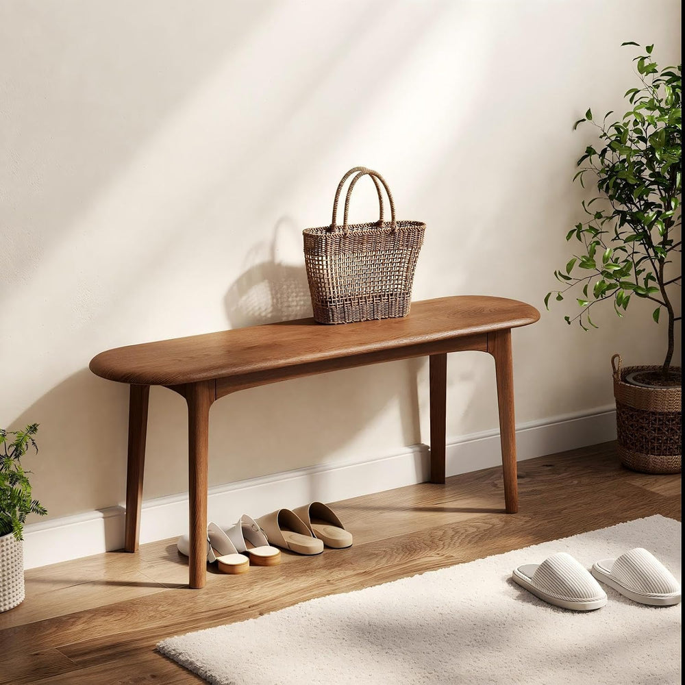 DONGMUWUEJEE 100% Solid Wood Dining Bench, Dining Table Bench for End of Bed ...