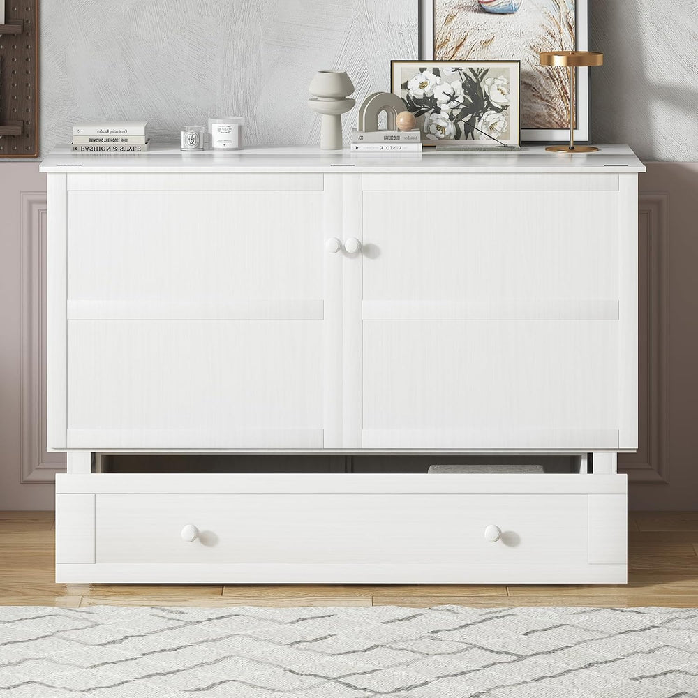 BALUS Murphy Cabinet Bed, Queen Chest Bed with USB Charging Station and Large...