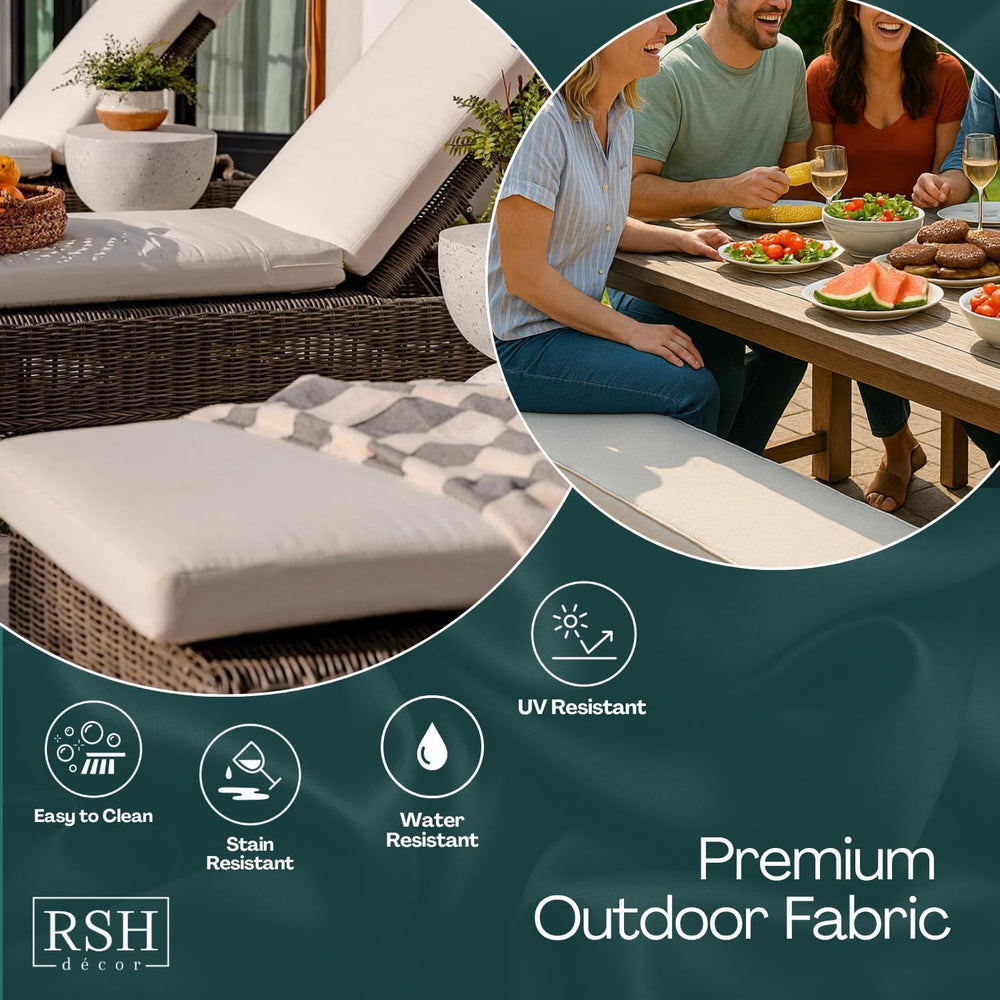 RSH DECOR Tufted Chair Cushions Set of 2 | 20" x 18" | All-Weather ...