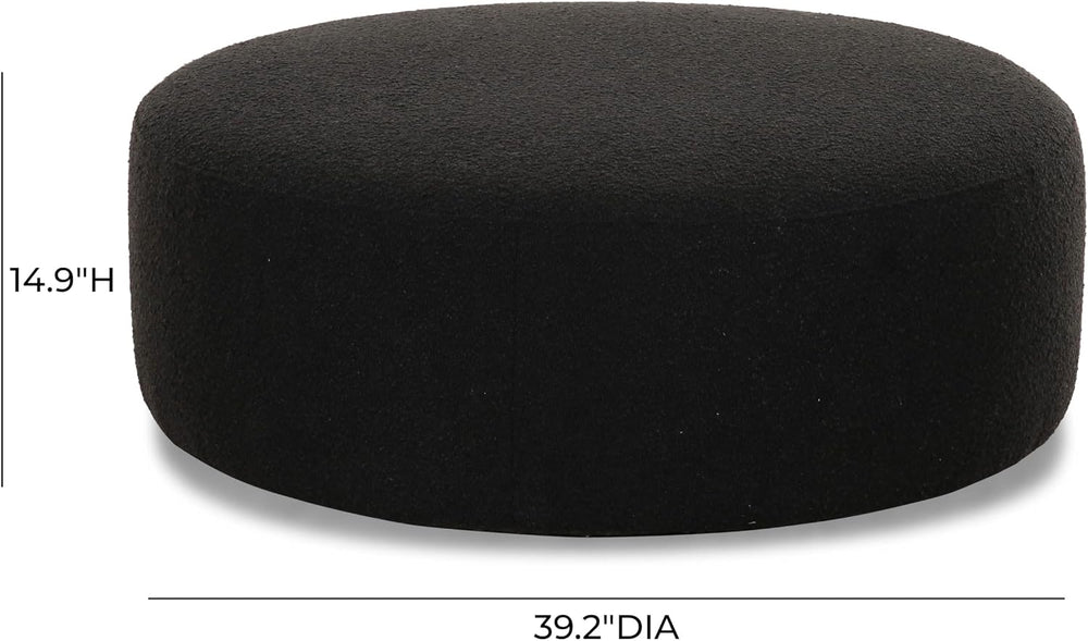 Tov Furniture Broohah Black Boucle Ottoman