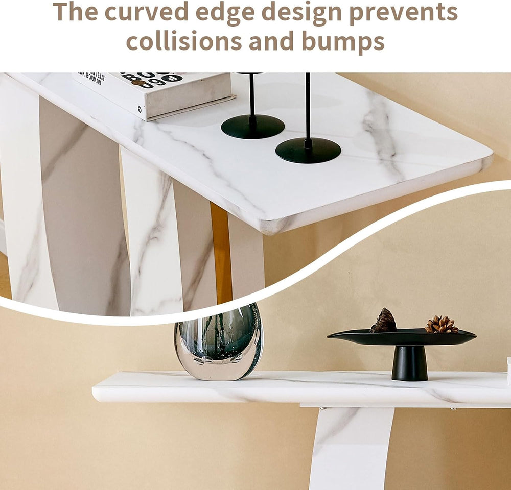 LKTART 55" MDF Console Table for Entryway, Narrow Entryway Table with Fa...