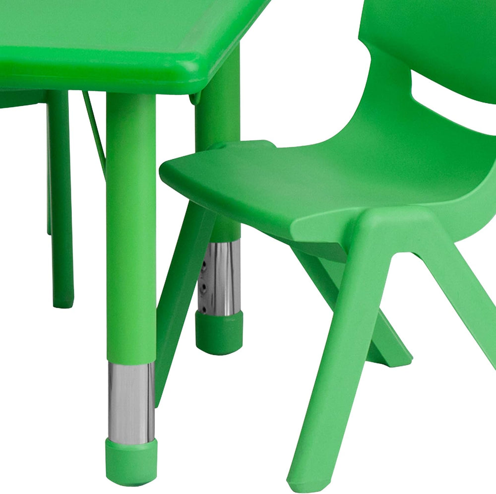 Flash Furniture Emmy 24''W x 48''L Rectangular Green Plastic ...