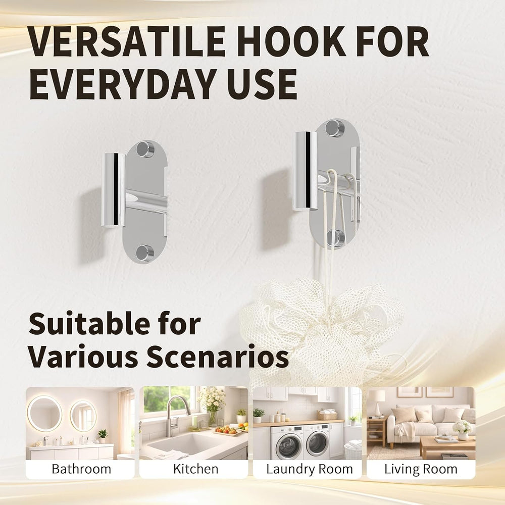5-Piece Bathroom Hardware Set, Adhesive or Drill Wall Mount, Chrome
